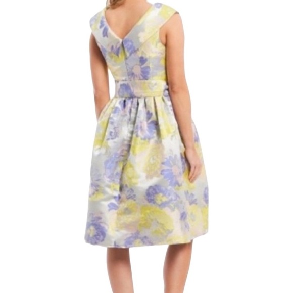 Alex Marie Yellow and Purple Floral Brocade Formal Dress Size 6 Wedding Guest - Picture 7 of 8